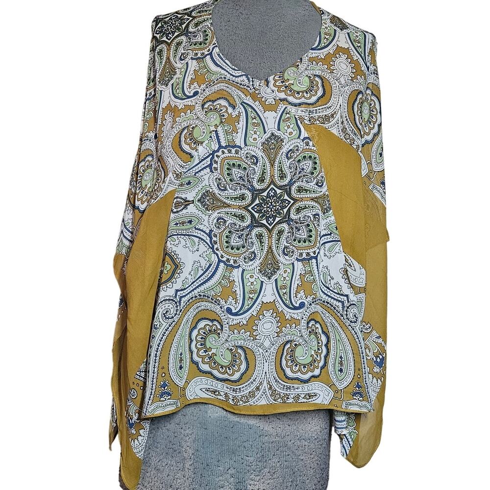 Karen Zambos Sheer Paisley Blouse Size Small